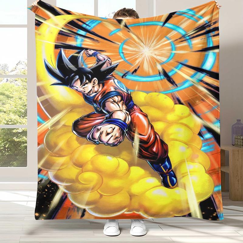 Anime D-Dragon Ball Game Cartoon Flannel Blanket,Ultra Soft Warm Plush Throw for Home Bedroom Bed Sofa Cover Office Camping