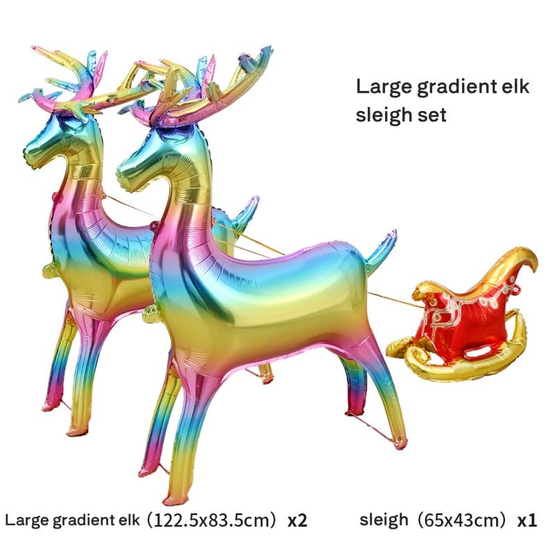 Christmas Deer Balloons Multicolor Standing Animal Balloons Kids Inflatable Toys