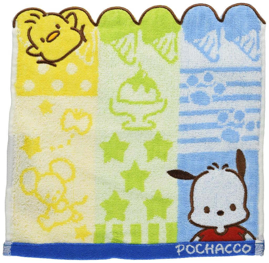 Marushin Sanrio Pochacco Hand Chambre Product 3005050000 Towel, 25x25cm, Pochacco, 100% Cotton, Number
