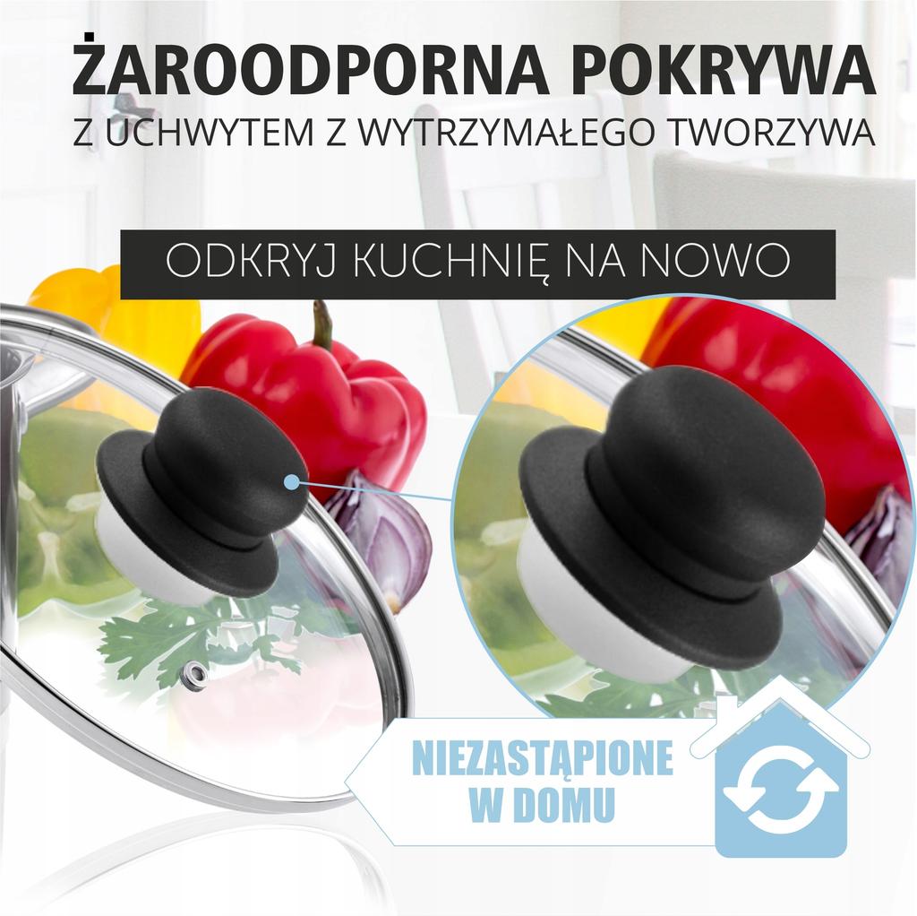 KADAX Szklana Pokrywka Pokrywa Garnka Patelni Uniwersalna Żaroodporna