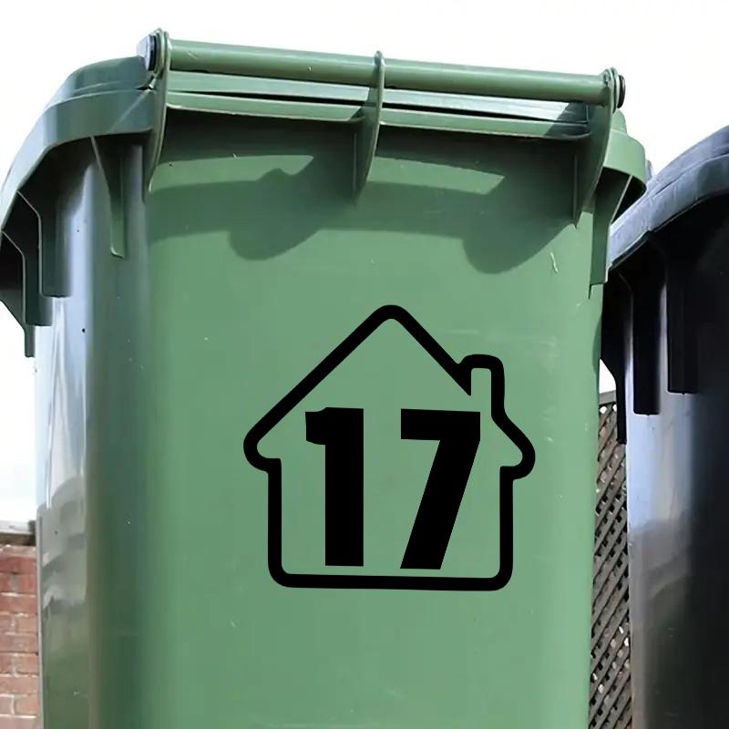 Trash Can Dustbin Number Sticker Self Adhesive Wheelie Bin Stickers Garage Decals Diy Free Combination Weatherproof