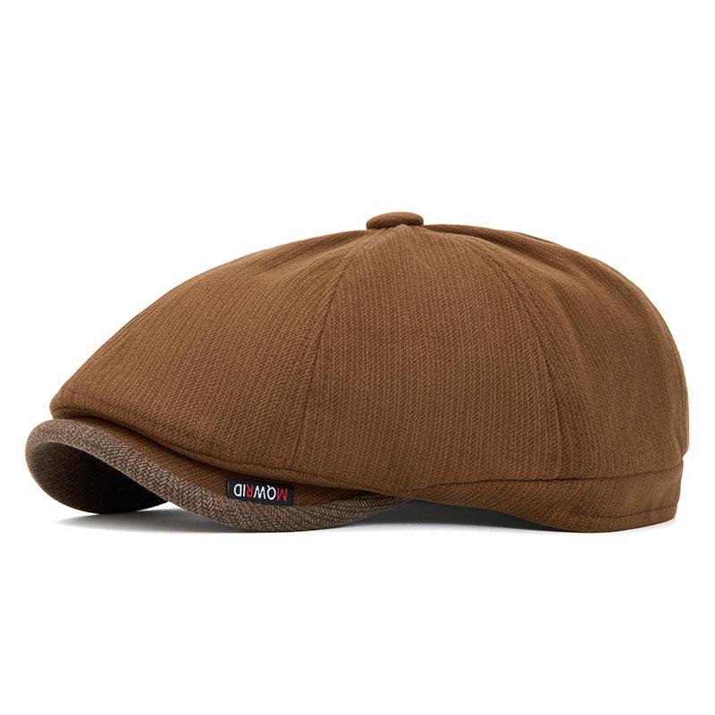 Autumn/Winter Wool Newsboy Cap: Unisex Warm Beret, British Retro Flat Cap, Men's Octagonal Duckbill Cap