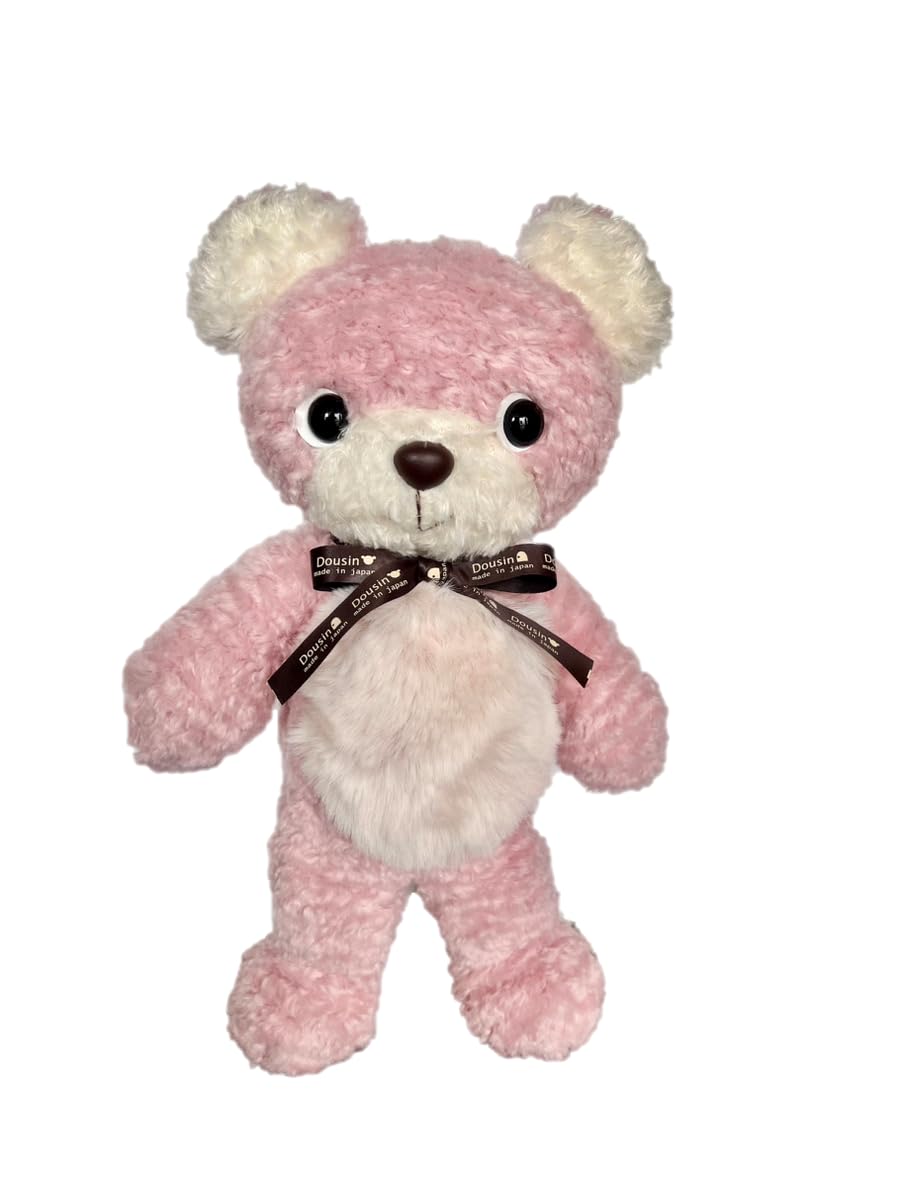 

Moko the Bear Medium Plush Toy with Childlike Tag and Ribbon, Made in China, Teddy Bear, Animal, Birthday Gift, Celebration Gift... (Pink)