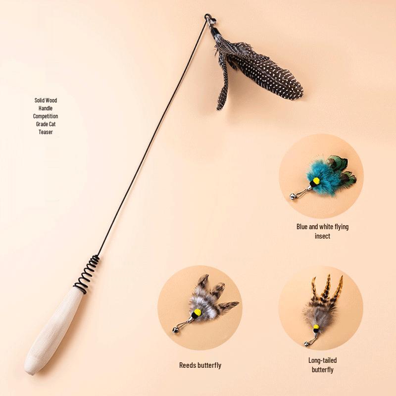 Cat Teaser Wand with Replaceable Heads