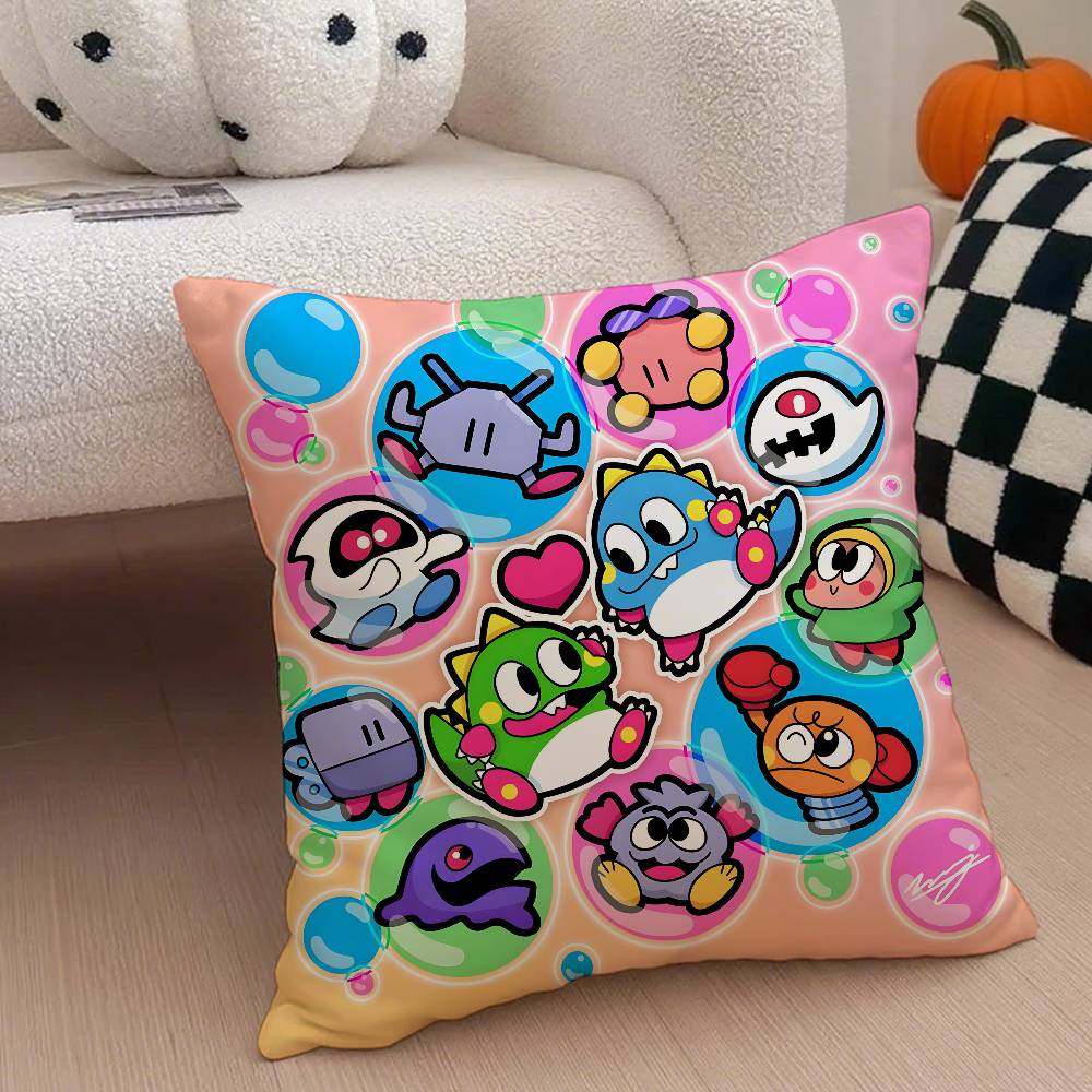 Puzzle Game B-Bubbles Bobble Pillow Case Anti-dustmite Pillowcase Invisible Zipper Silky Short Plush Sofa Cushion Cover