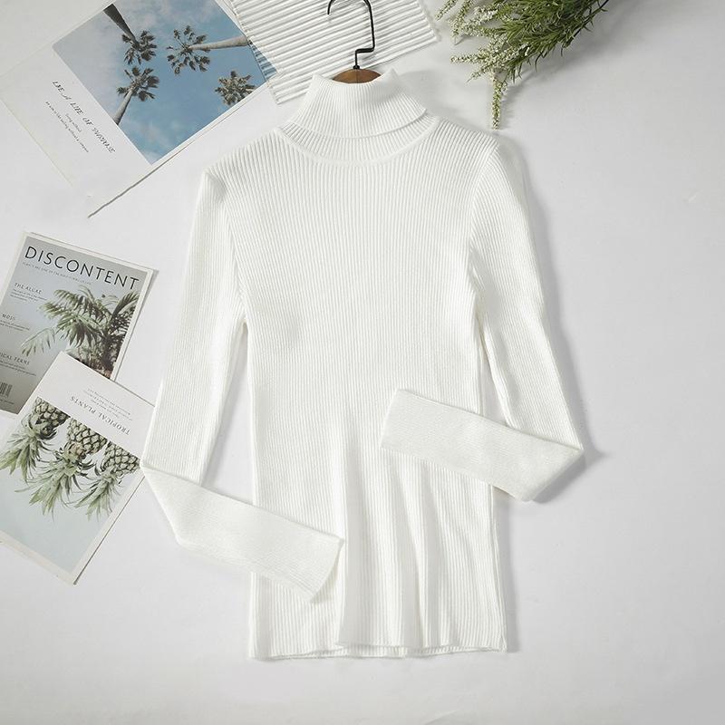 Women's Classic Versatile Temperament High Neck Knitted Base Sweater Pullover Knitted High Neck Sweater