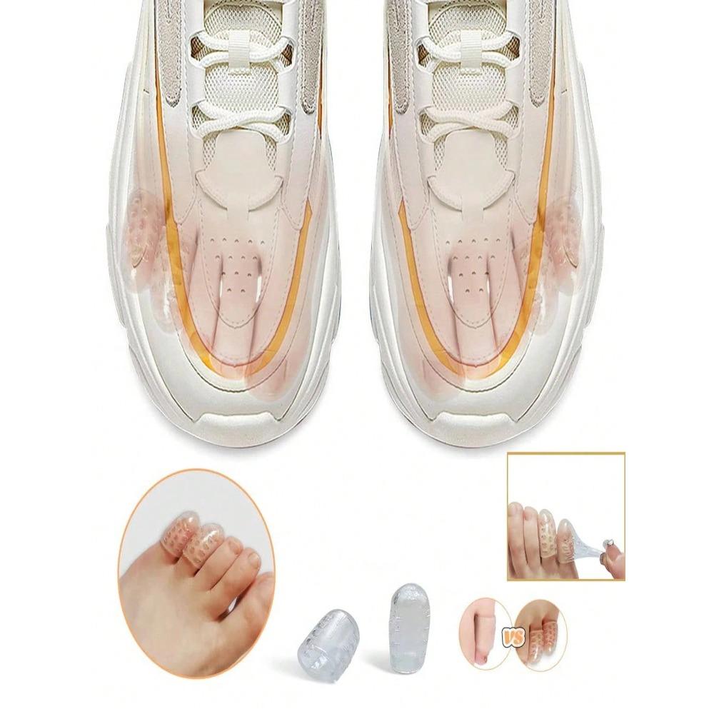 Gel Toe Protectors, Breathable Open Toe Sleeves Toe Tubes Toe Caps for Separating Toes and Preventing Friction