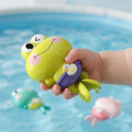Wind-Up Frog Bath Toy Cute Swimming Frog Baby Bath Toy Kids Fun Water Play Toy for Bathroom Swimming Pool