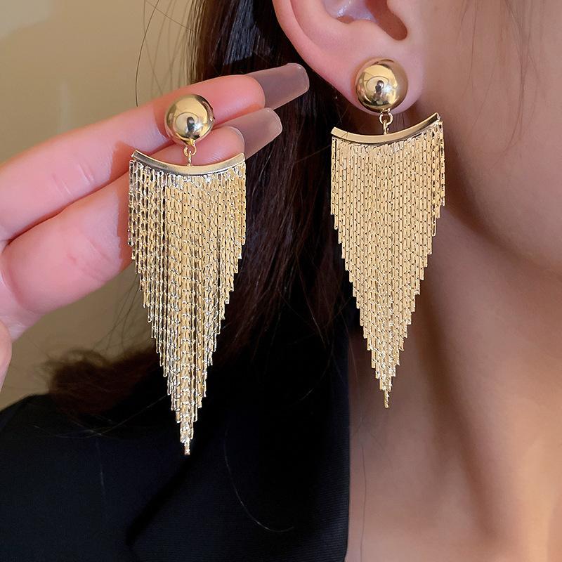 Light Luxury and High-end Tassel Earrings New Popular Earrings