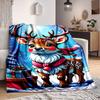 1pc Christmas Deer Blanket Lightweight Flannel Blanket Throw Blanket For Sofa, Bed, Travel, Camping, Livingroom, Office Yy251015140
