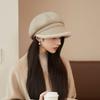Thickened Plush-edged Octagonal Hat Female British Fashion Painter Hat Autumn and Winter Japanese Newsboy Hat