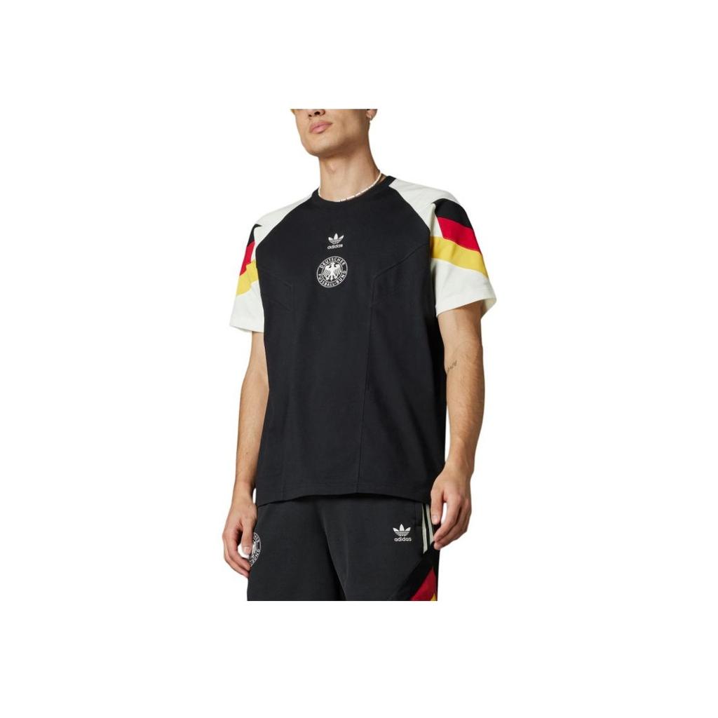 Adidas Originals Germany Euro Cup Comfort Jersey with Round Neck and Short Sleeves Men Tops Black IY7052