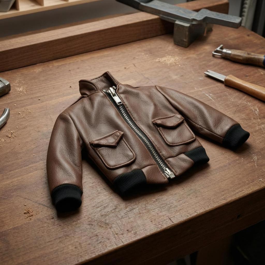1/6 Scale Pilot Jacket Front Fastener Covering Pockets