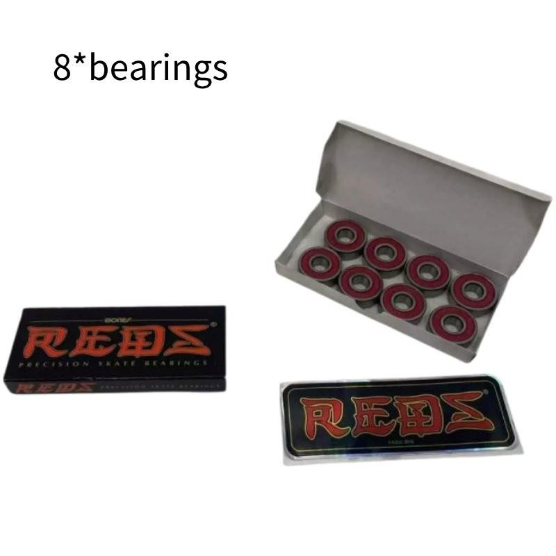 

Bones 8pcs Reds Skateboard Bearings Steel Material 22mm Outer Diameter Width 7mm