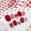 5D Embossed Red Bow Nail Stickers for Festive DIY Nail Art