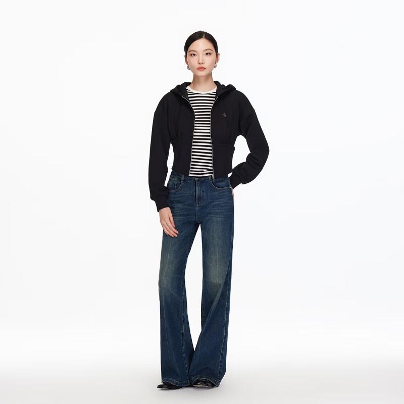 VEROMODA Cropped Hooded Zip-Up Sweatshirt