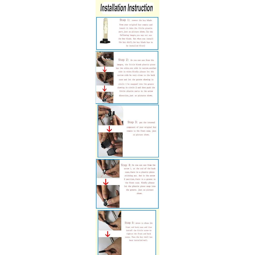 2 Pack Key Fob Shell Case Fit for Honda Accord Civic EX Pilot Keyless Entry Remote Key Housing Replacement with Free Screwdriver Casing Only (1 Black