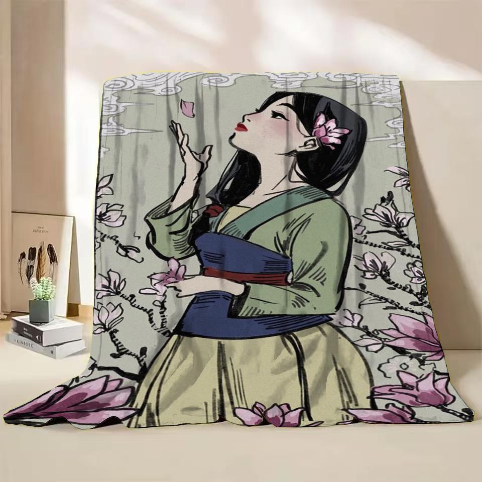 Disney Mulan Flannel Throw Blankets for Bed Sofa Home Bedroom Office Travel Children's Cover Blanket Kids Winter Warm Soft Gifts