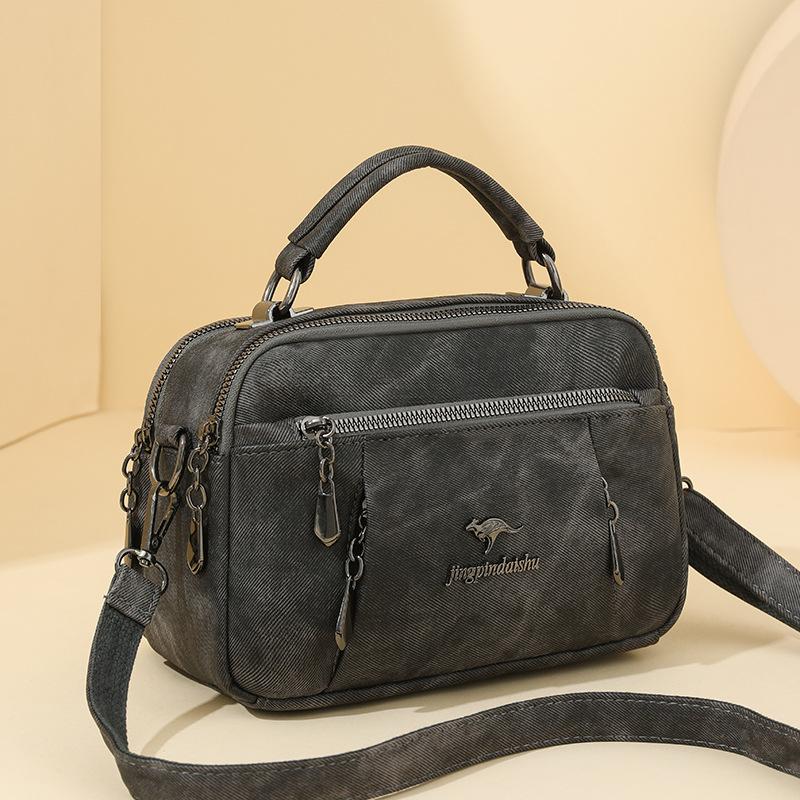 Damska Mała Kwadratowa Torebka Miękka Skórzana Torebka Ręczna Torba na Ramię dla Mamy Średniego Wieku Torba Crossbody