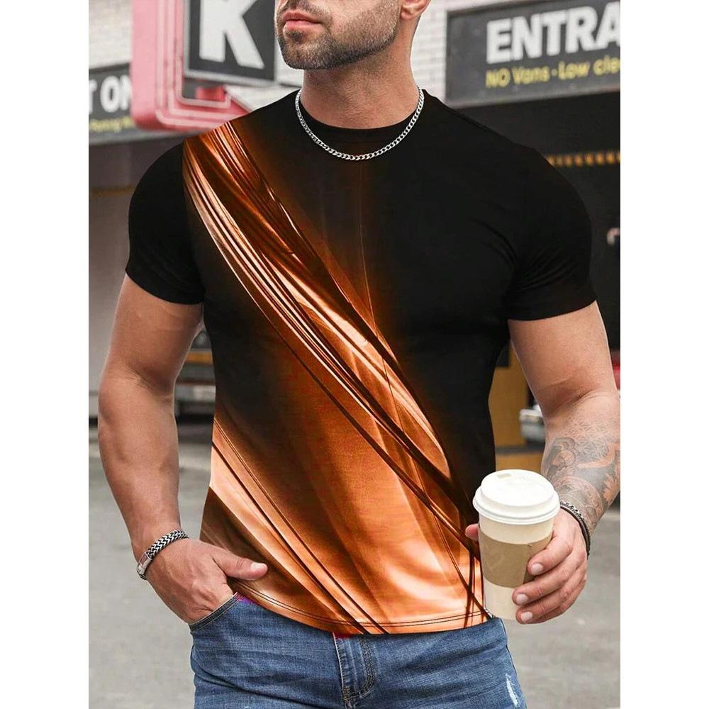 2026 New Men's T-shirt Summer Daily Casual Short Sleeved Top Sports Street Comfortable Print