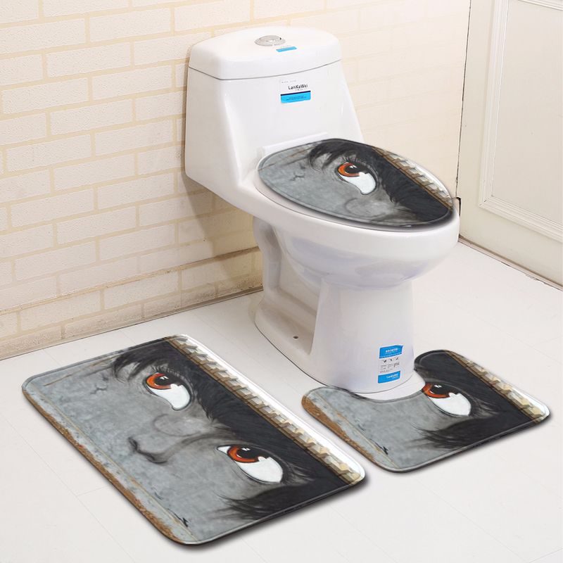 3D Personalized Bathroom Toilet Three-Piece Floor Mat Doormat Bathroom Carpet
