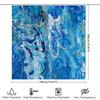 Modern Blue White Shower Curtain Waterproof Fabric Bath Decor Abstract Design Print Room Decoration Extra Long 72x84in (193cm x