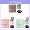 Double Layer Striped Makeup Bag With Large Capacity For Travel And Daily Use