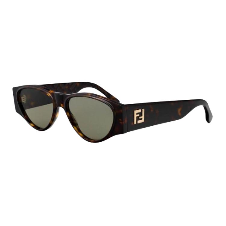 Fendi Logo Acetate Square Sunglasses Men sunglasses Brown FE40158I52E