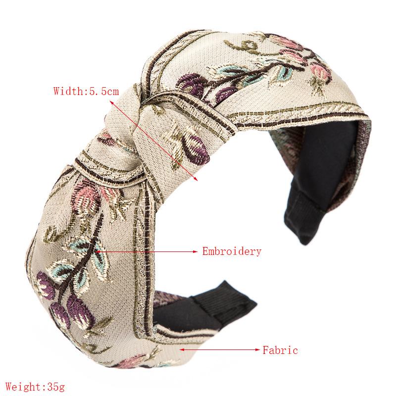 6 Fascia Per Capelli A Nodo Retro Con Fiocco - Cerchietti Elastici In Cotone Stampa Vintage, Per Donne E Ragazze, Colori Rosso, Blu, Nero