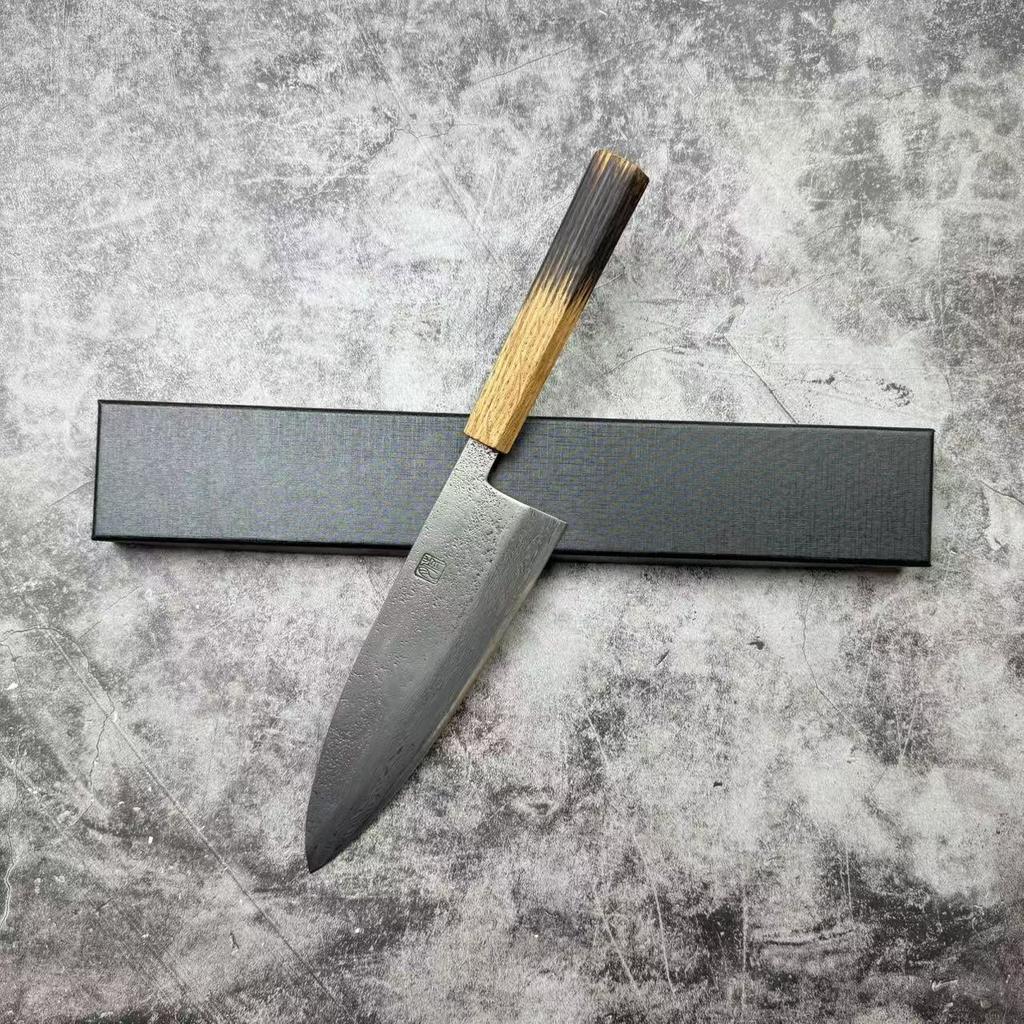 8.3 Inch Deba Knife Double-edged Blade Damascus Steel Wood Handle Sharp Slicing Sushi Cleaver Sashimi Japanese Kitchen Knife