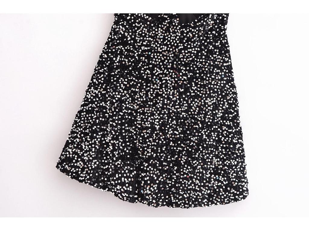 Women's 2024 Winter European & American Style Sequin Balloon Dress