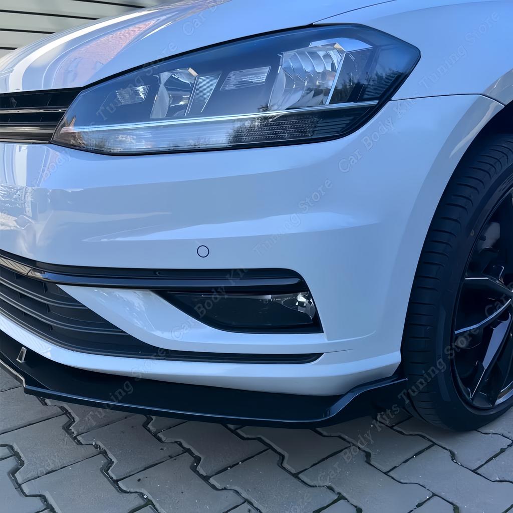Maxton Style Gloss Black Car Front Bumper Splitter Lip For VW Golf 7 7.5 GTI GTD R R-Line 2013-2020 MK7 MK7.5 TDI TSI 2012-2020