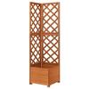 VidaXL Solid Fir Wood Corner Planter with Trellis Flower Box Plant Pot Garden Balcony Terrace Patio 316411