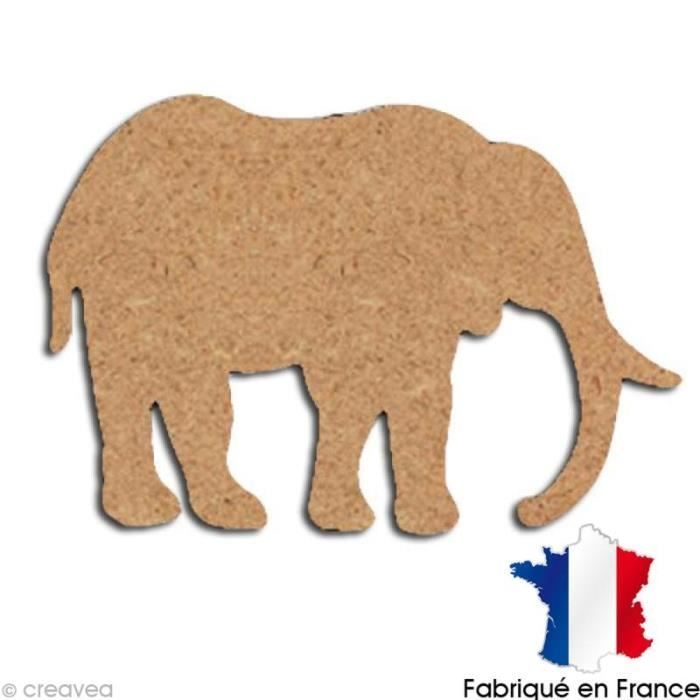 Décoration en bois - Eléphant - 15 cm - Marron - Mixte - Fabrication française