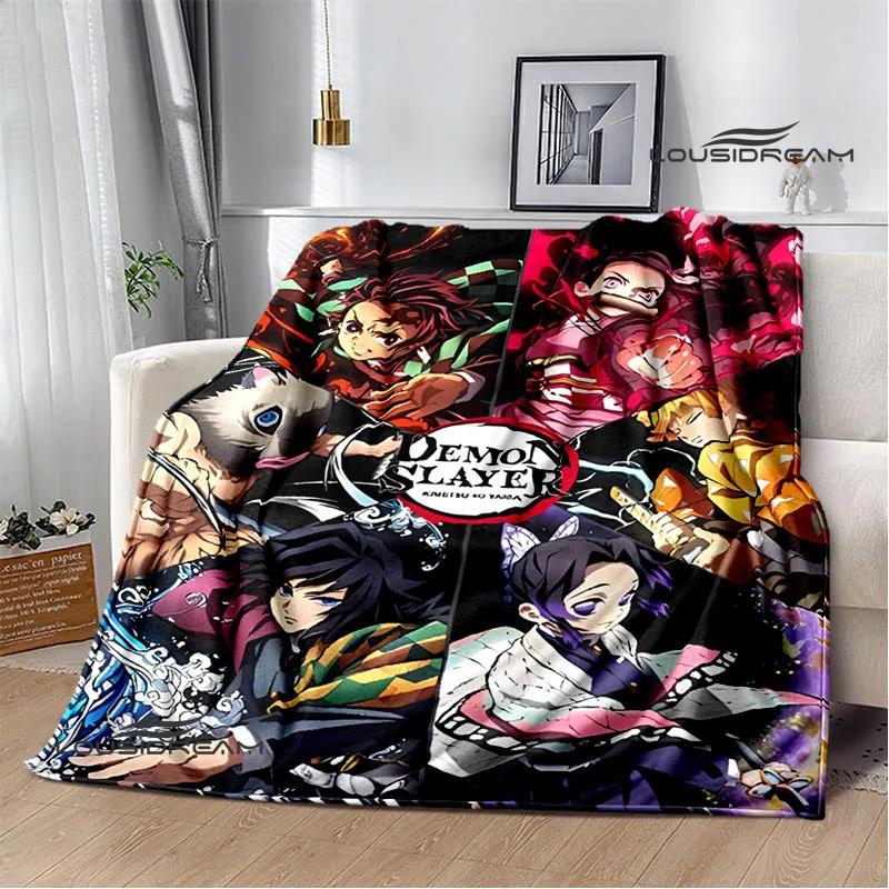 Demon Slayer s potiskem Dětská teplá deka Flanel Měkká a pohodlná deka na piknik Dárek k narozeninám