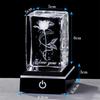 A popular K9 crystal I LOVE YOU rose figurine with an LED light base and USB perfect as a wedding or Day gift for your girlfriend or A stylish glass