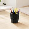 Unique Pebble Texture Storage Pen Holder, Hexagonal Desktop Organizer, Stable Anti-Tip 3D Large Capacity Organizer Printed PLA Cup for Office Supplies