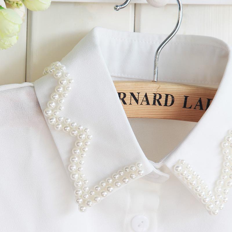Fake Collar Beaded Shirt Fake Collar Women'S Wavy Beads Fake Collar
