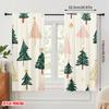 2pcs,2D Plane Printing Popular Curtain Panels Christmas Trees Festive Holiday (2) 100% Polyester (without Rod) Room Decor for