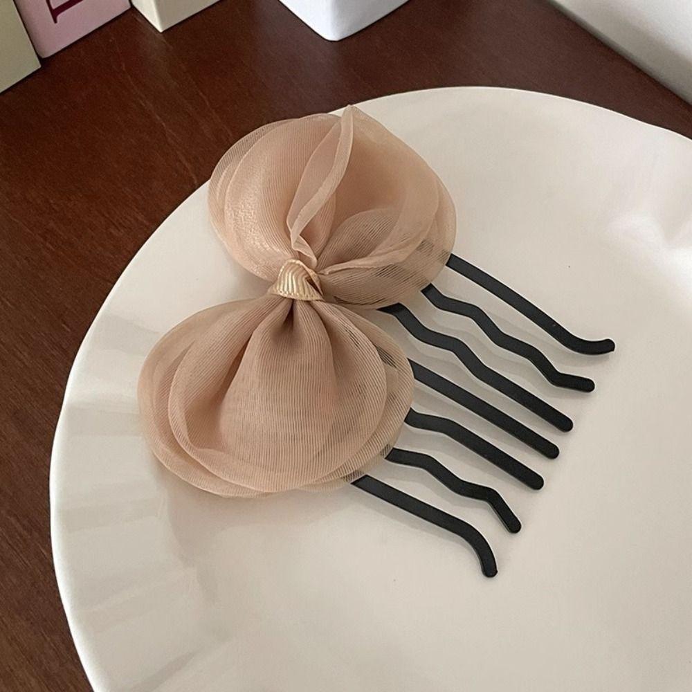 

Bow Mesh Hairpin Crystal Flower Comb Hair Clip Japanese Gift