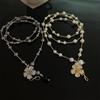 Adjustable Metallic Waist Belt Chain Necklace Adorned with Delicate Pearls for Dresses Evening Outfits or Casual Style