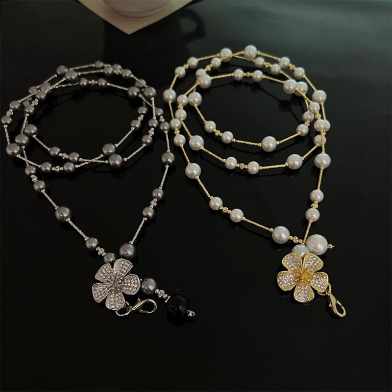 Adjustable Metallic Waist Belt Chain Necklace Adorned with Delicate Pearls for Dresses Evening Outfits or Casual Style