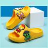 Fun And Stylish Cartoon Themed Boys Slippers For Summer In Black Yellow And Pink With Comfortable Material Eva