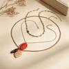 Bohemian Minimally Designed Multi-layer Resin Pendant with Diamond Inlaid Geometric Necklace for Women Fashion Daily Party Gifts