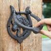 Door Knocker Cast Iron OWL Decorative Doorknocker Wrought Iron Door Handle Latch Antique Gate Ornate Bird Home Office