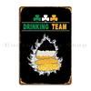 Irish Drinking Team Ireland Flag Metal Plaque Poster Vintage Cinema Custom Party Pub Tin Sign Poster