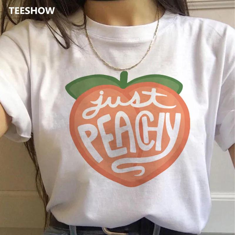 Peach Harajuku Small Fresh T Shirts Unisex Print Korean Style Tshirts 90s Peachy Graphic Tshirts Fashion Funny Top Tees Female
