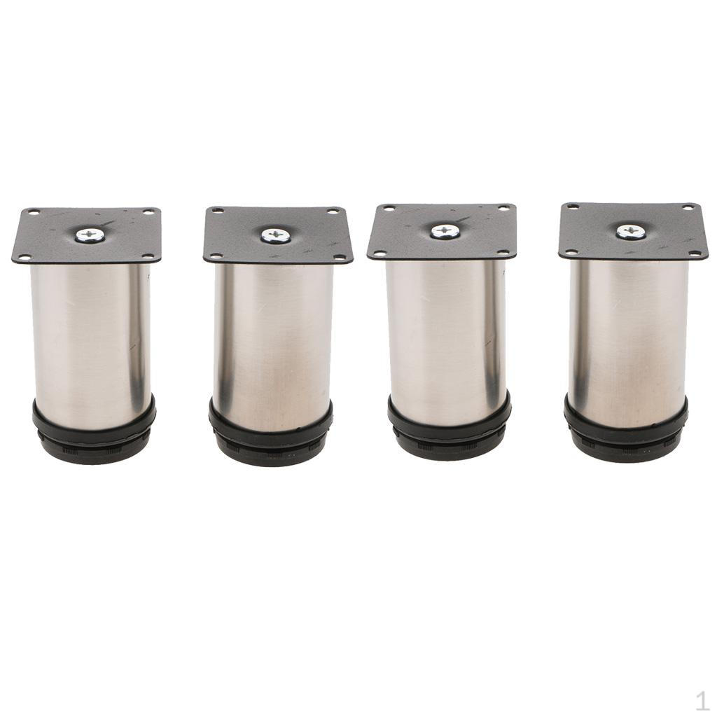 

Круглые металлические ножки для шкафа 5 см, регулируемые кухонные ножки из нержавеющей стали, для гардероба, стола, скамьи (Набор из 4 штук,
