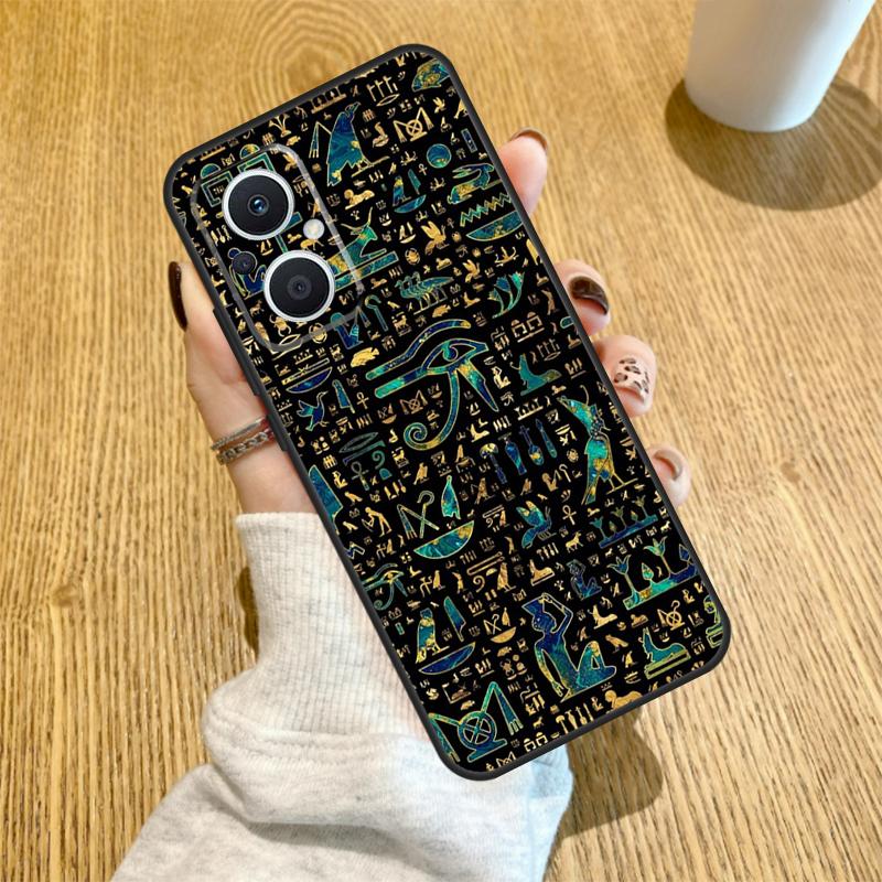 Ancient Egyptian Hieroglyphic Funda For OPPO Reno 7 8 Lite 14 F 13F 12F 11F 13 12 11 10 Pro OPPO Find X9 X8 X6 X5 Pro Case