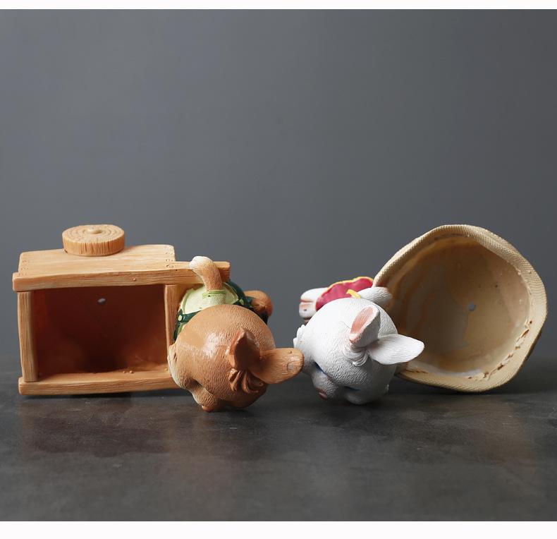 Pastoral Creative Cartoon Animal Resin Succulent Green Plant Flower Pot Container Personalized Cute Bunny Flower Pot